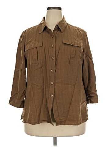 Norton McNaughton 3/4 Sleeve Button-Down Shirt (view 1)