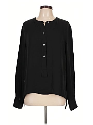 Theory Long Sleeve Silk Top (view 1)