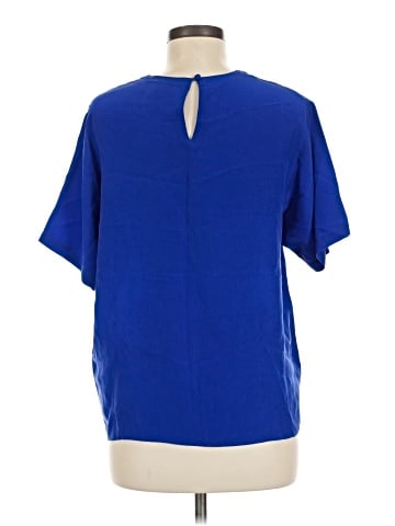 Oscar De La Renta Short Sleeve Silk Top (view 2)