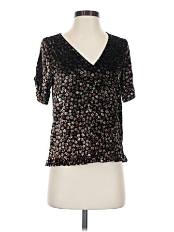 Madewell Velvet Tulip-Sleeve Ruffle Top in Petite Blooms (view 1)