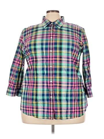 Chaps 3/4 Sleeve Button-Down Shirt (view 1)