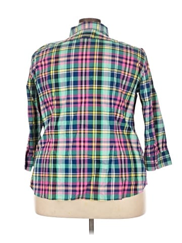 Chaps 3/4 Sleeve Button-Down Shirt (view 2)