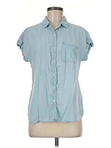 Cosmic Blue Love Short Sleeve Button-Down Shirt (view 1)