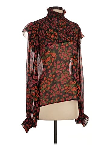The Kooples Long Sleeve Silk Top (view 1)