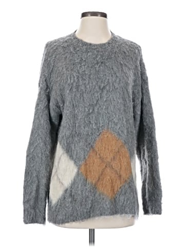 Madewell Brushed Argyle Crewneck Sweater (view 1)