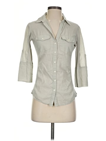 Max Studio 3/4 Sleeve Button-Down Shirt (view 1)