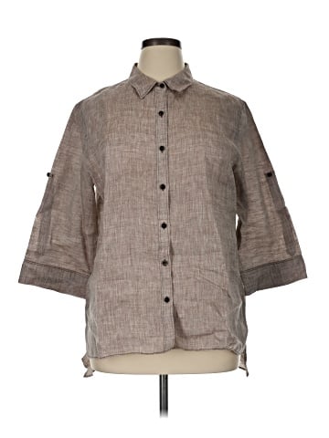Lafayette 148 New York 3/4 Sleeve Button-Down Shirt (view 1)