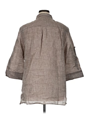 Lafayette 148 New York 3/4 Sleeve Button-Down Shirt (view 2)