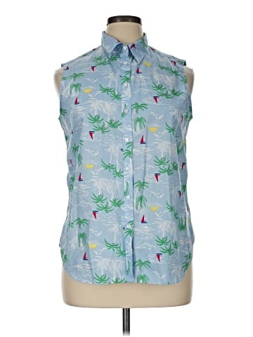 Lands' End Sleeveless Button-Down Shirt (view 1)