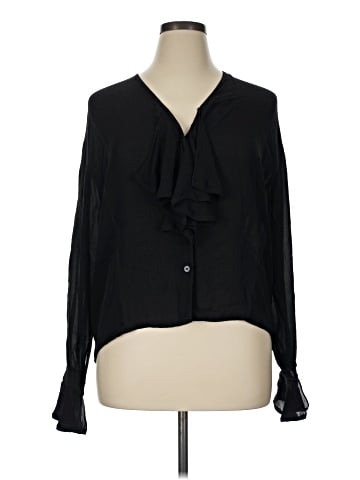 Linda Allard Ellen Tracy Long Sleeve Silk Top (view 1)