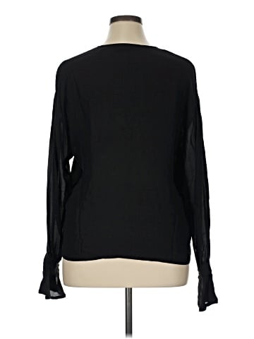 Linda Allard Ellen Tracy Long Sleeve Silk Top (view 2)