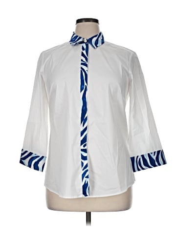 Foxcroft 3/4 Sleeve Button-Down Shirt (view 1)