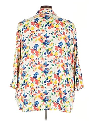 Woman Within 3/4 Sleeve Button-Down Shirt (view 2)