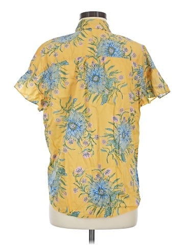 Madewell Ruffle-Sleeve Button-Down Shirt in Painted Blooms (view 2)