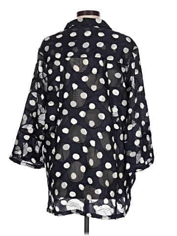 Erin London 3/4 Sleeve Button-Down Shirt (view 2)