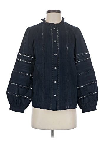 Madewell Lace-Insert High-Neck Pintuck Top (view 1)