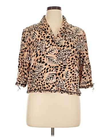 August Silk 3/4 Sleeve Silk Top (view 1)