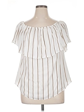 White House Black Market Short Sleeve Blouse (view 1)