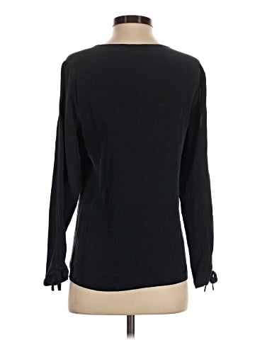 Ecru Long Sleeve Silk Top (view 2)