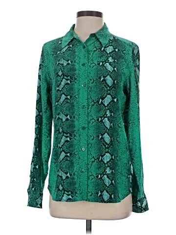 Equipment Long Sleeve Silk Top (view 1)