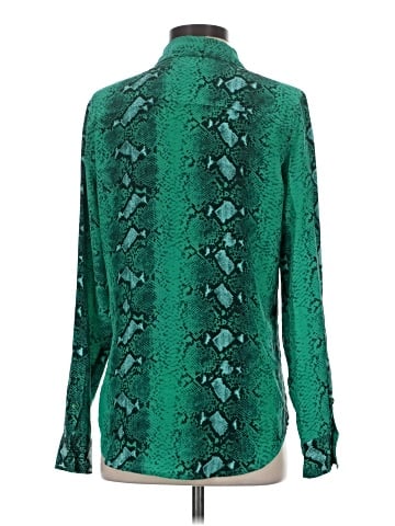 Equipment Long Sleeve Silk Top (view 2)