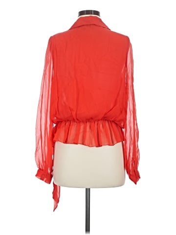 Haute Hippie Long Sleeve Silk Top (view 2)