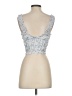Zara 100% Polyester Silver Sleeveless Top Size S - photo 2