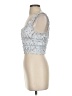 Zara 100% Polyester Silver Sleeveless Top Size S - photo 5