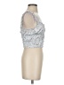 Zara 100% Polyester Silver Sleeveless Top Size S - photo 4