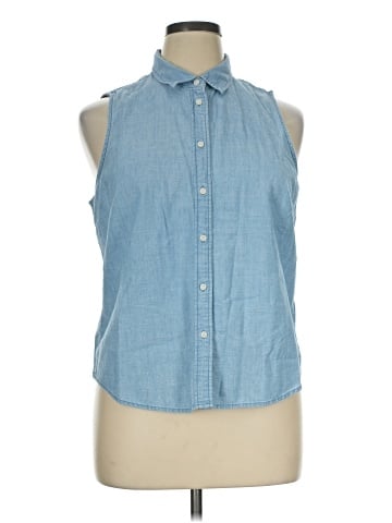 J.Crew Factory Store Sleeveless Button-Down Shirt (view 1)