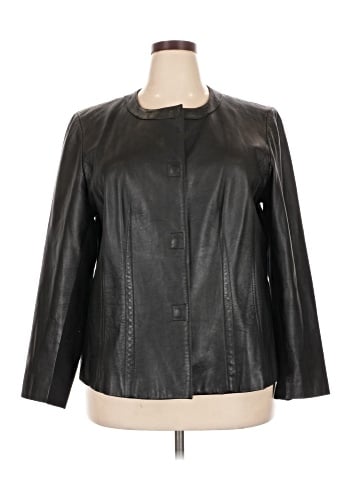 AK Anne Klein Leather Jacket (view 1)