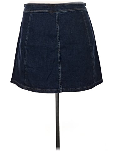 Madewell Stretch Denim A-Line Mini Skirt: Button-Front Edition (view 2)