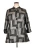 JM Collection Checkered-gingham Gray Coat Size 2X - photo 1