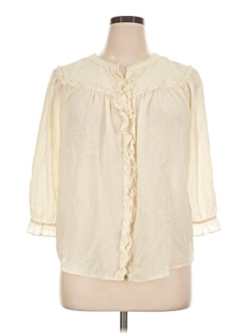 Sundance 3/4 Sleeve Silk Top (view 1)