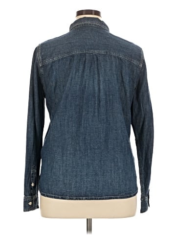 Madewell Denim Tuckable Button-Up Shirt in Hillsborough Wash (view 2)