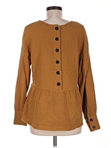 Madewell Lightspun Button-Back Peplum Top (view 2)