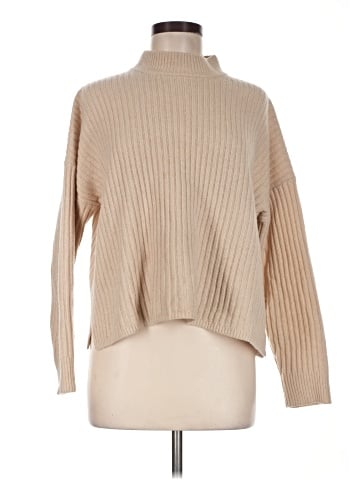 Madewell (Re)sourced Cashmere Ribbed Mockneck Pullover Sweater (view 1)