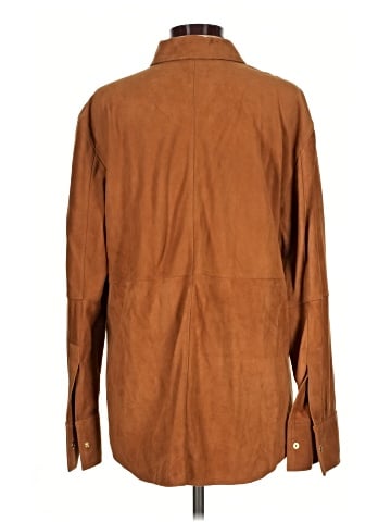 Madewell Straight-Hem Button-Up Shirt in Suede (view 2)