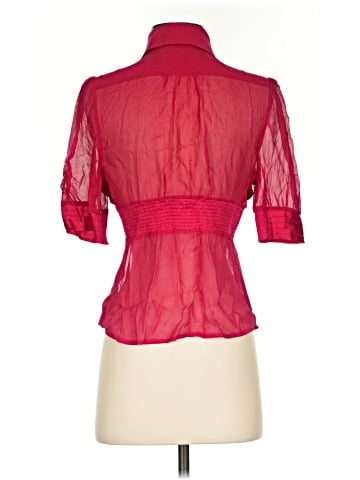 Bebe Short Sleeve Silk Top (view 2)
