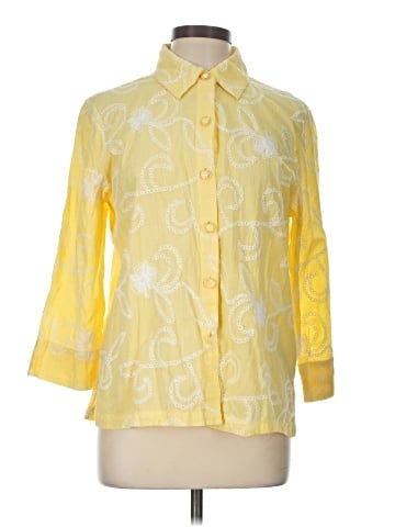 Draper's & Damon's 3/4 Sleeve Button-Down Shirt (view 1)