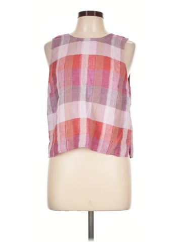Madewell Plaid Tie-Back Tank in 100% Linen (view 1)