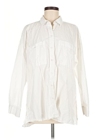 Madewell The Oversized Straight Hem Shirt in Signature Poplin (view 1)