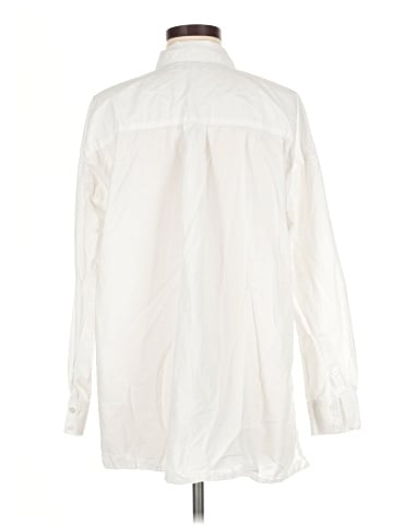 Madewell The Oversized Straight Hem Shirt in Signature Poplin (view 2)