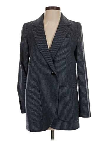 Madewell Brushed Larsen Double-Breasted Blazer in Pinstripe (view 1)