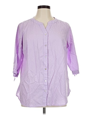 Cj Banks 3/4 Sleeve Button-Down Shirt (view 1)