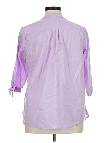 Cj Banks 3/4 Sleeve Button-Down Shirt (view 2)