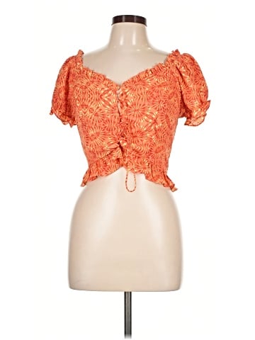 Aqua Short Sleeve Blouse (view 1)
