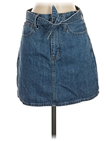 Madewell Rigid Denim Straight Mini Skirt in Haydel Wash: Tie-Waist Edition (view 1)