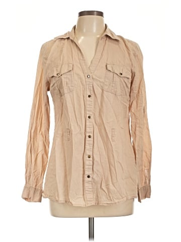 Charlotte Russe Long Sleeve Button-Down Shirt (view 1)