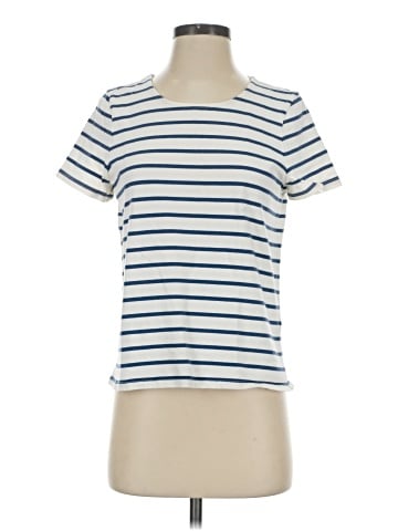 Madewell Luxe Boxy-Crop Tee in Atmore Stripe (view 1)
